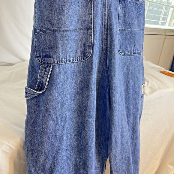 ARIZONA ORIGINAL PREMIUM JEAN CO MENS OVERALLS LARGE BLUE 100% COTTON DENIM BIBS - Picture 9 of 14